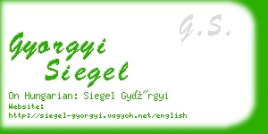 gyorgyi siegel business card